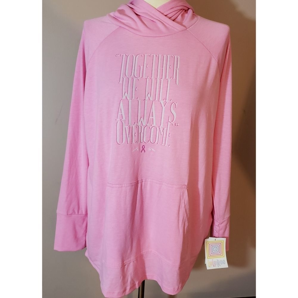 Lularoe L BCA Amber Hoodie Breast Cancer Awareness